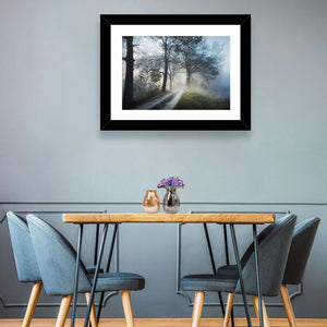 Foggy Forest Pathway Wall Art