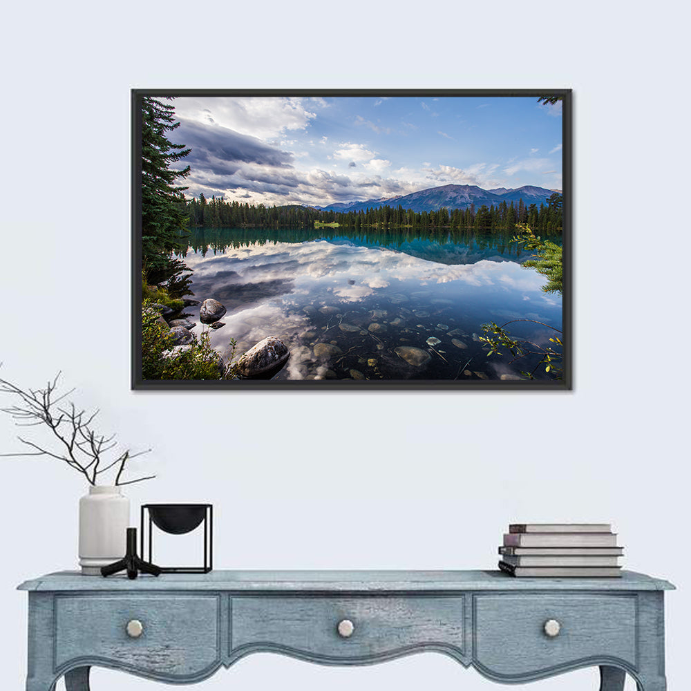 Lake Beauvert, Alberta Wall Art in a room, landscape