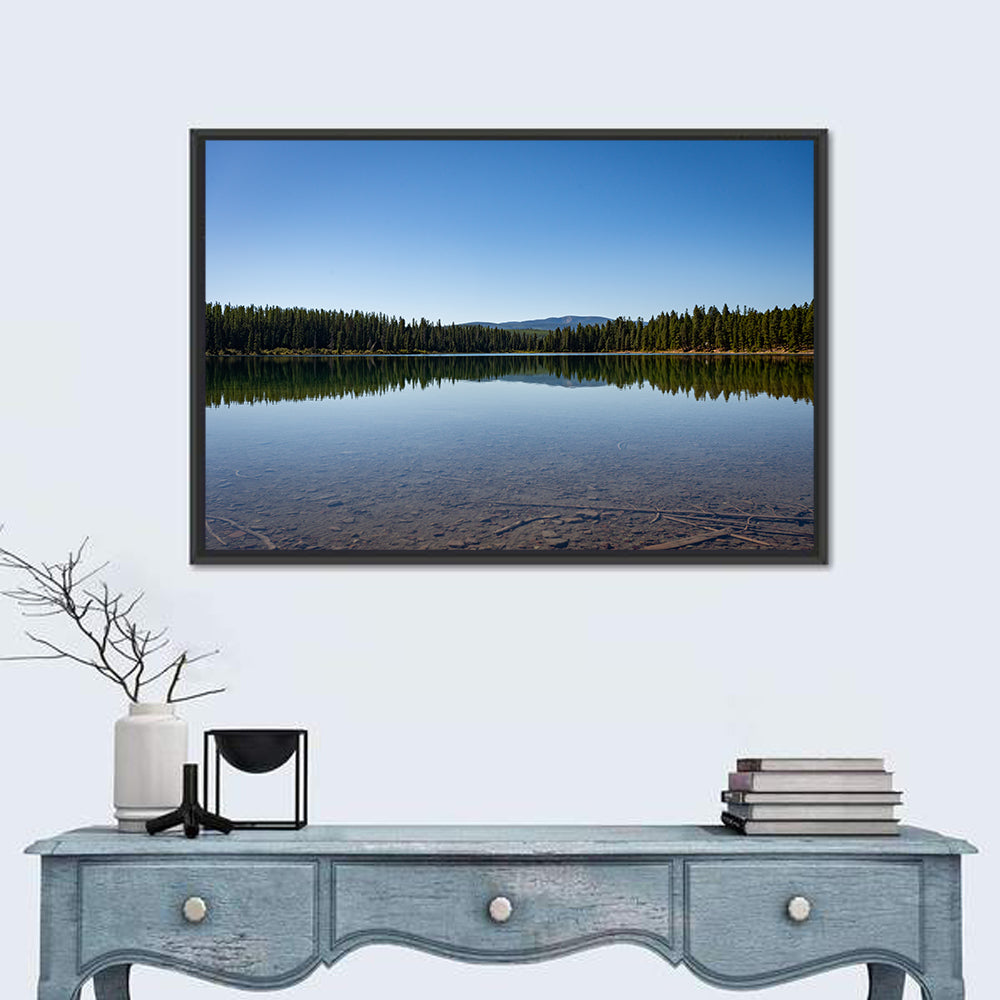 Holland Lake Reflection Wall Art in a room, landscape