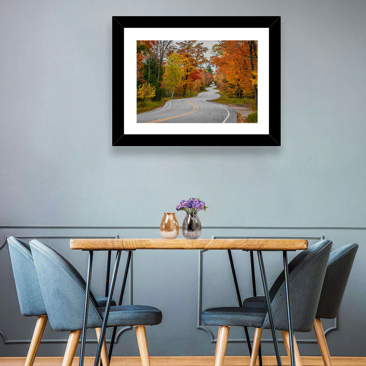 Winding Autumn Highway Wall Art