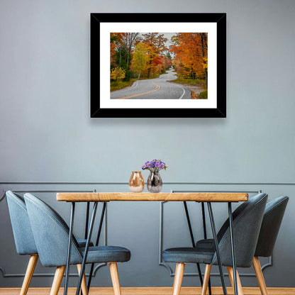 Winding Autumn Highway Wall Art