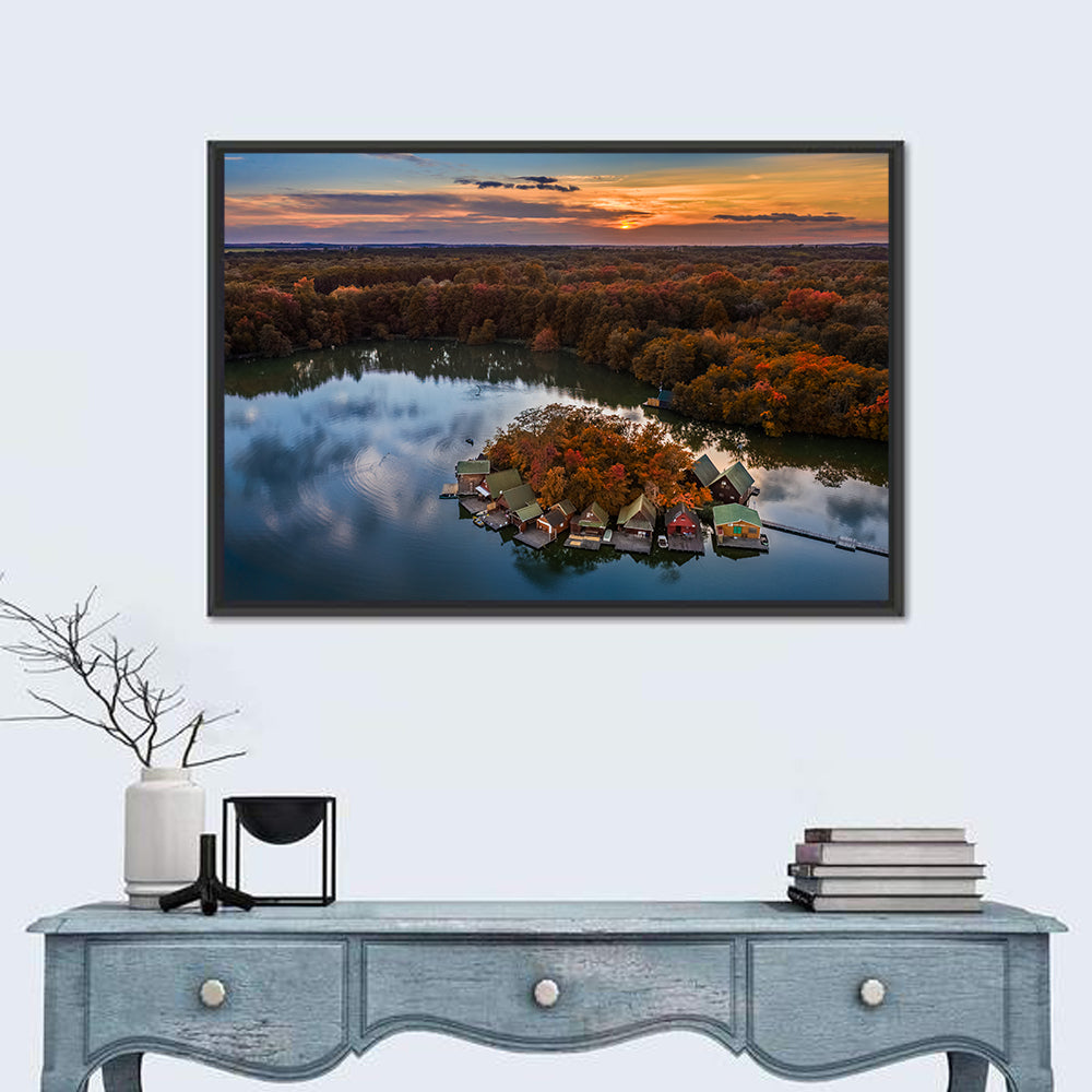 Lake Derito at Dusk Wall Art in a room, landscape
