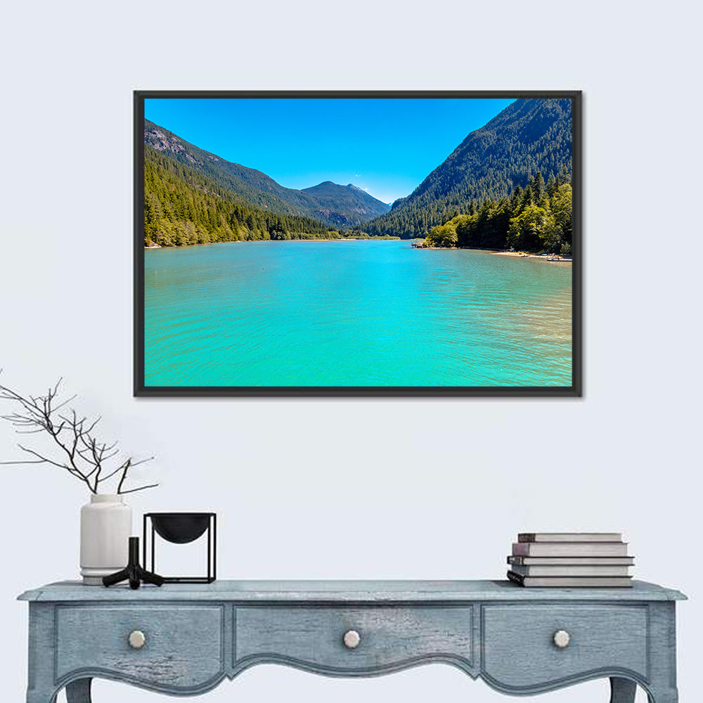 Diablo Lake Turquoise View Wall Art in a room, landscape