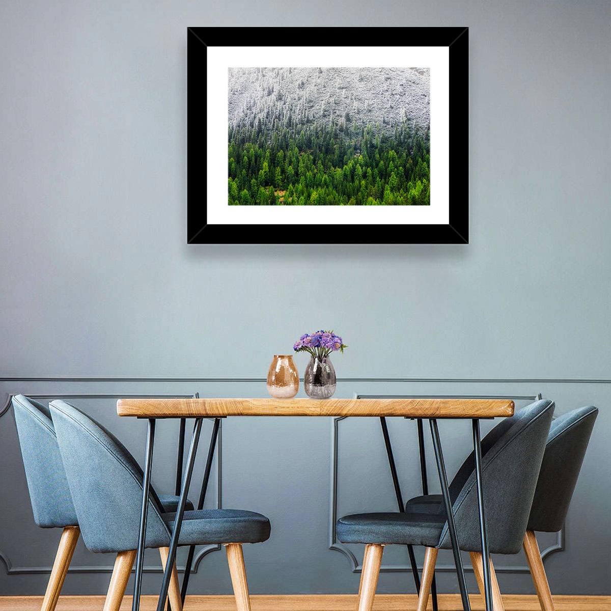 Snowy Dolomites Forest Wall Art