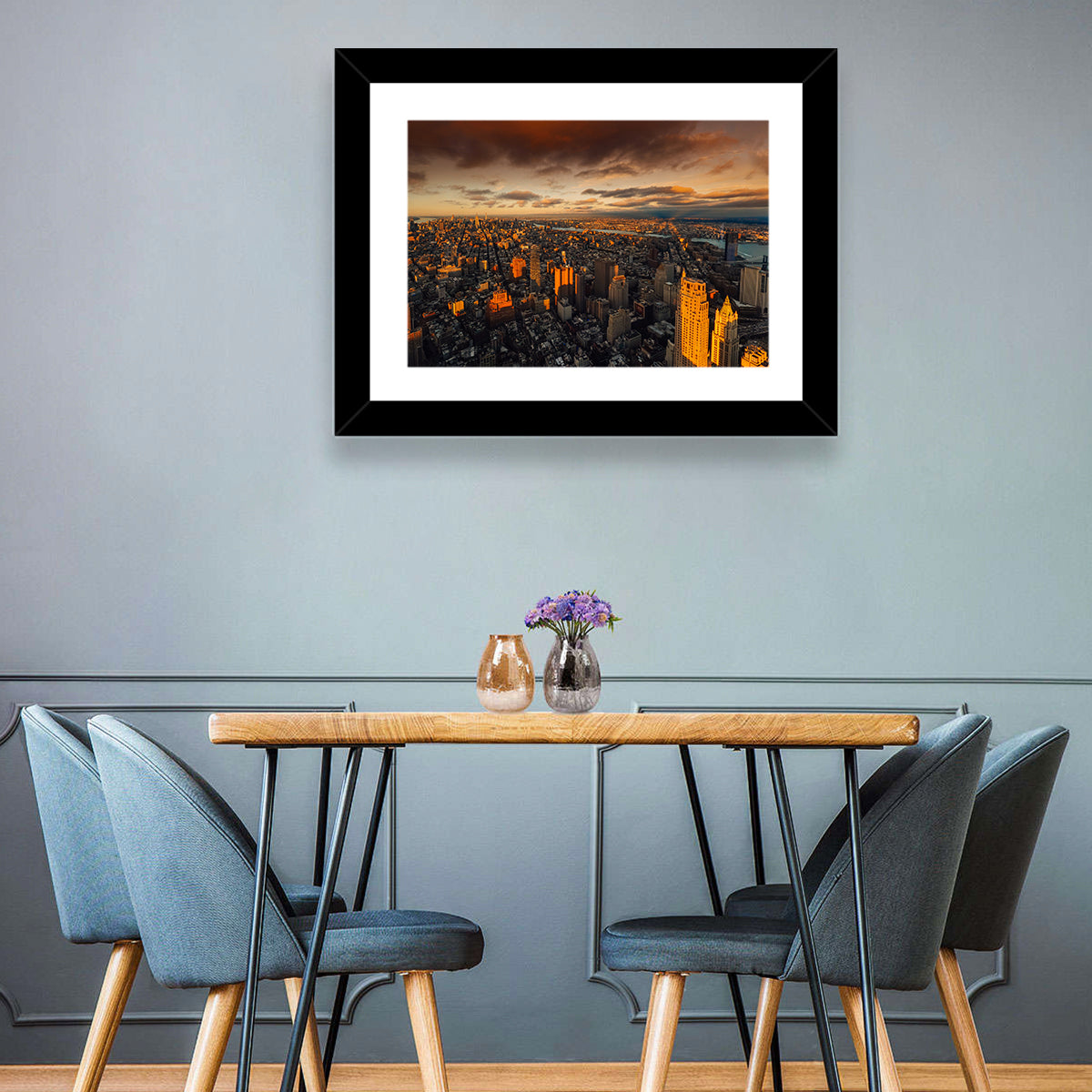 South Manhattan Sunset Skyline Wall Art