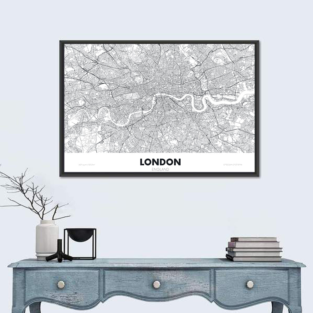 London River Map Wall Art