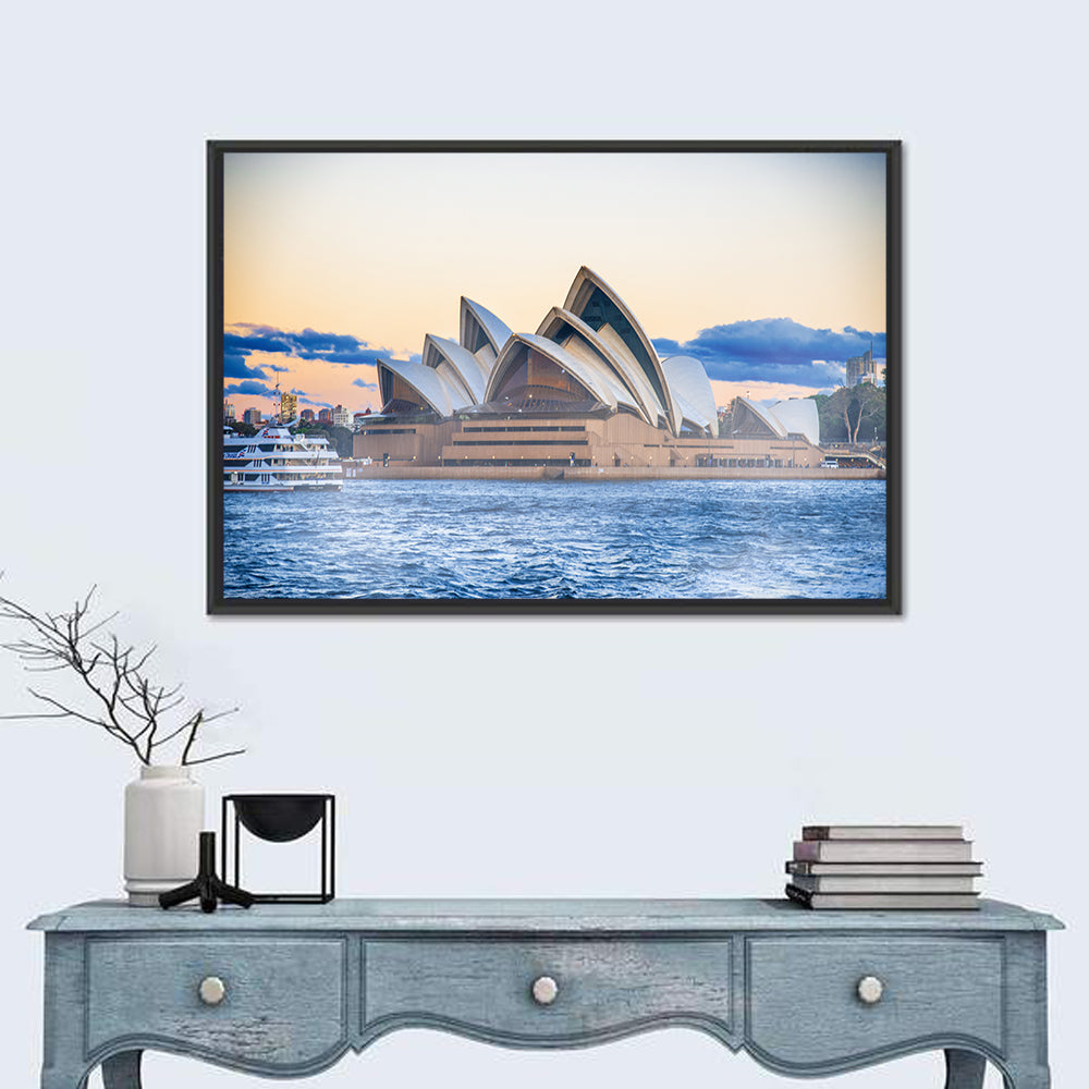Sydney Opera House at Dusk Wall Art in a room, landscape