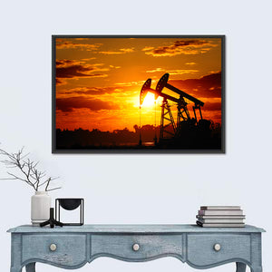 Oil Pump Sunset Wall Art