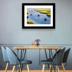 Spring River Rowboats in Rapeseed Fields Wall Art