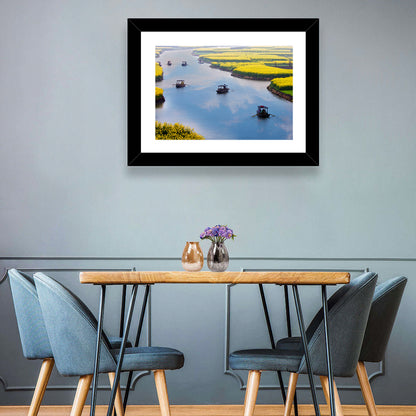 Boats in River Wall Art