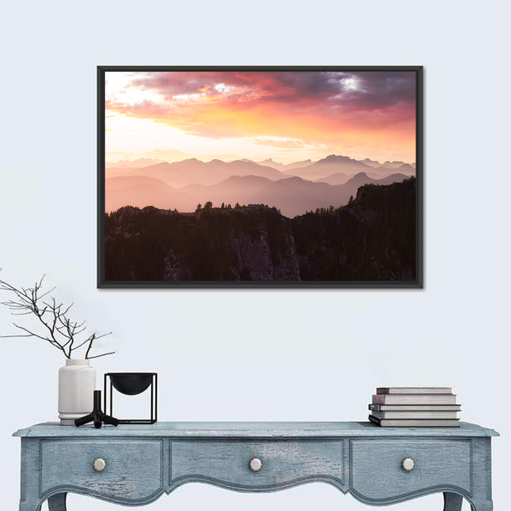 Vancouver Mountains at Sunset Wall Art