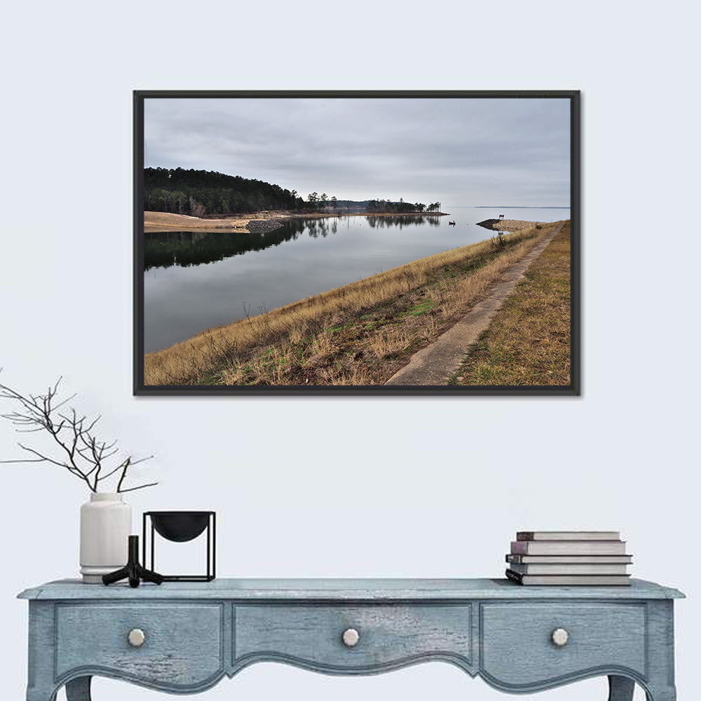 Sam Rayburn Dam Wall Art in a room, landscape