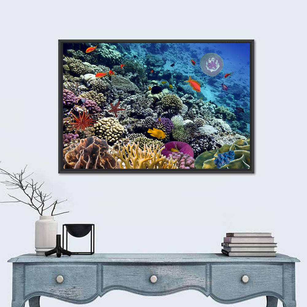 Vibrant Coral Reef Scene Wall Art