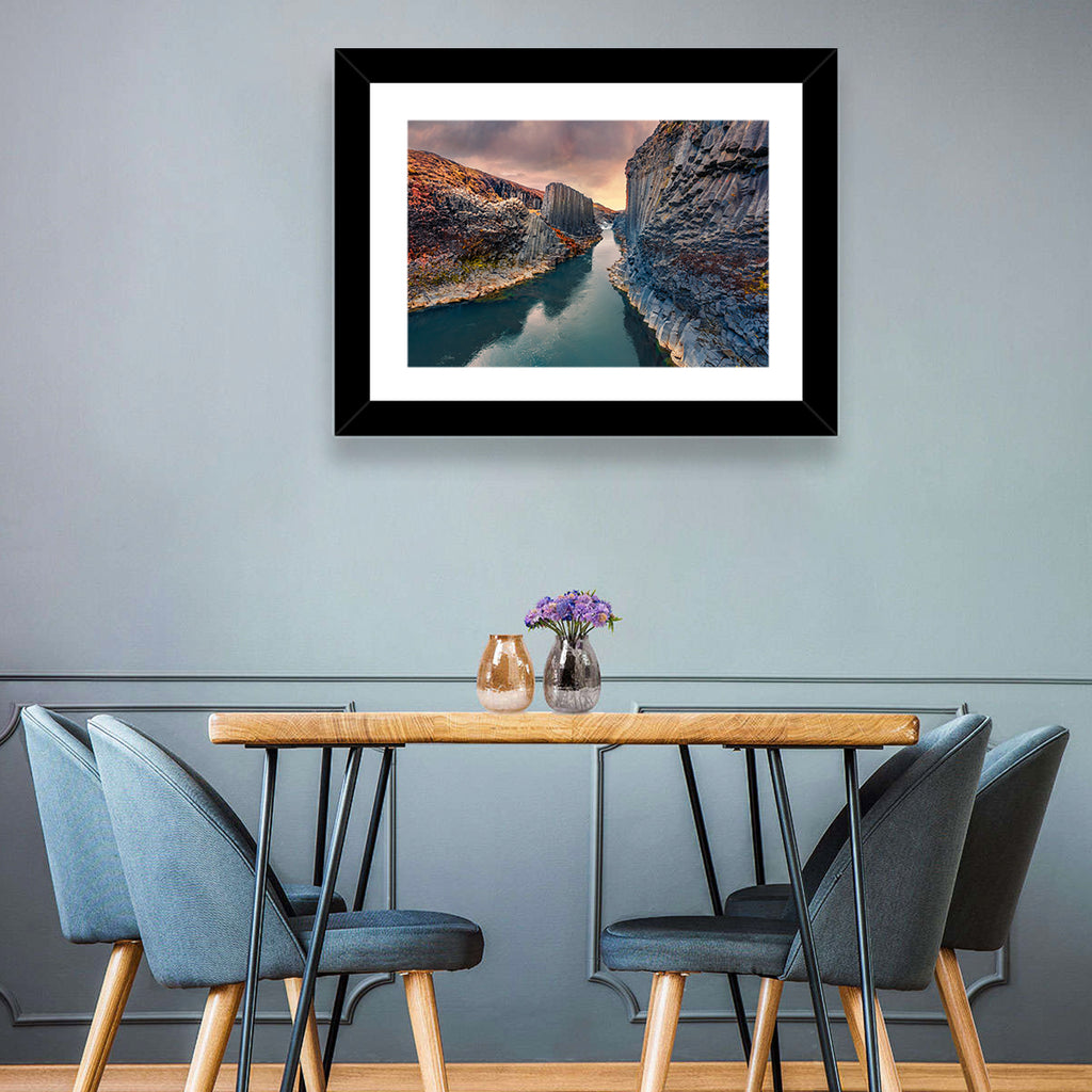 Studlagil Canyon at Sunset Wall Art
