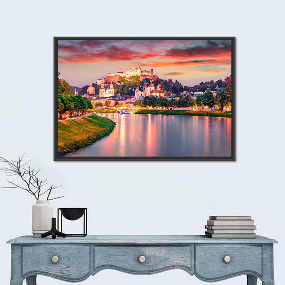Hohensalzburg Fortress at Sunset Wall Art