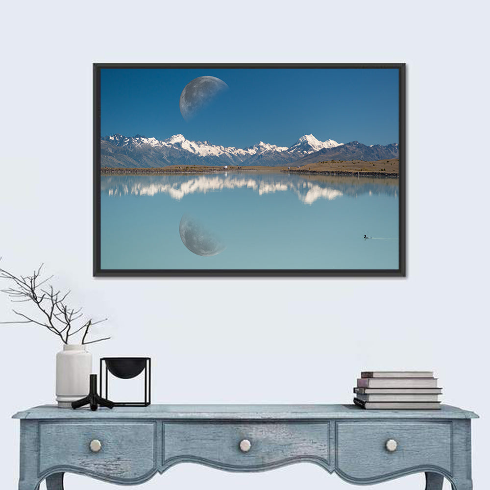 Moon Over Mt Cook and Lake Pukaki Wall Art