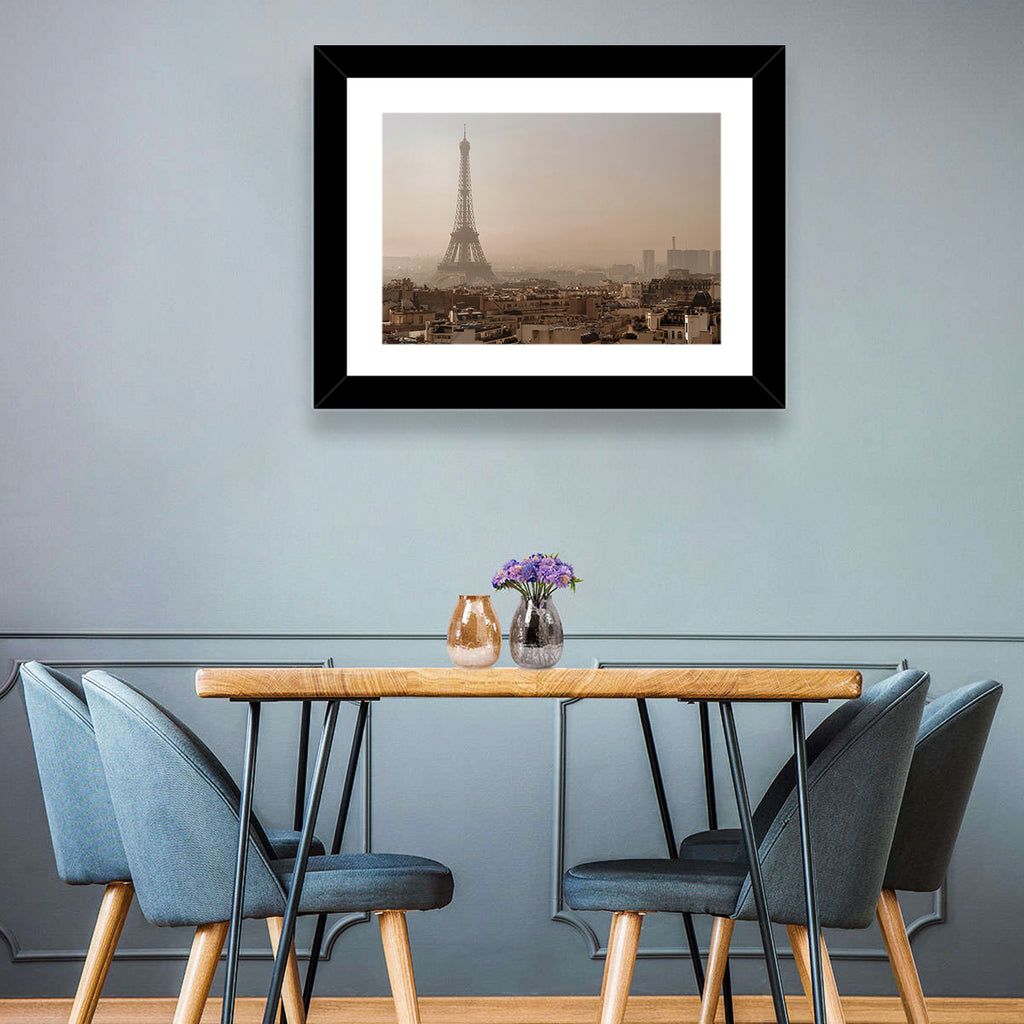 Eiffel Tower Over Paris Rooftops Wall Art