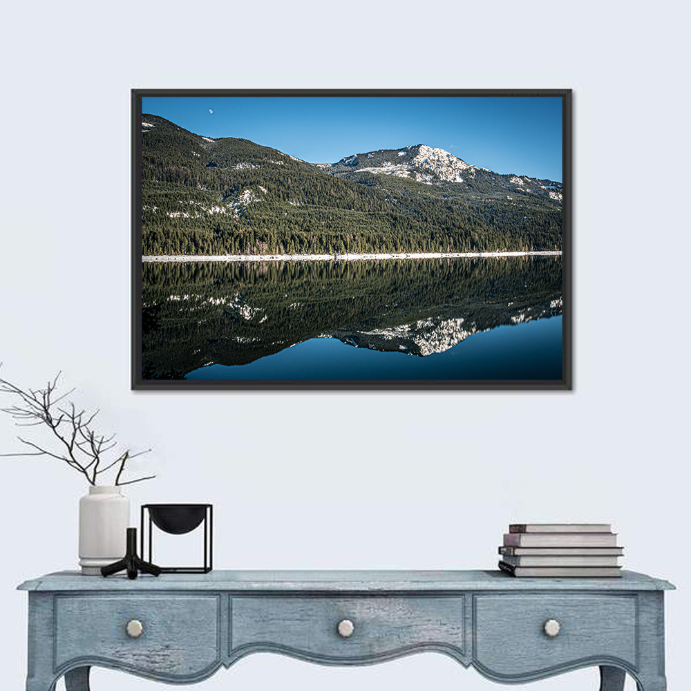 Kachess Lake Moon Reflection Wall Art in a room, landscape