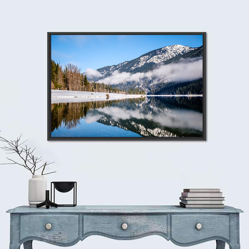 Snow-capped Kachess Lake Reflection Wall Art