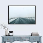 Foggy Winter Mountain Road Wall Art