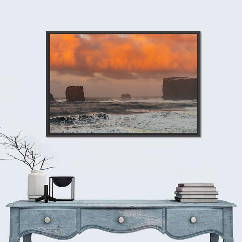 Dyrholaey Sunrise Seascape Wall Art