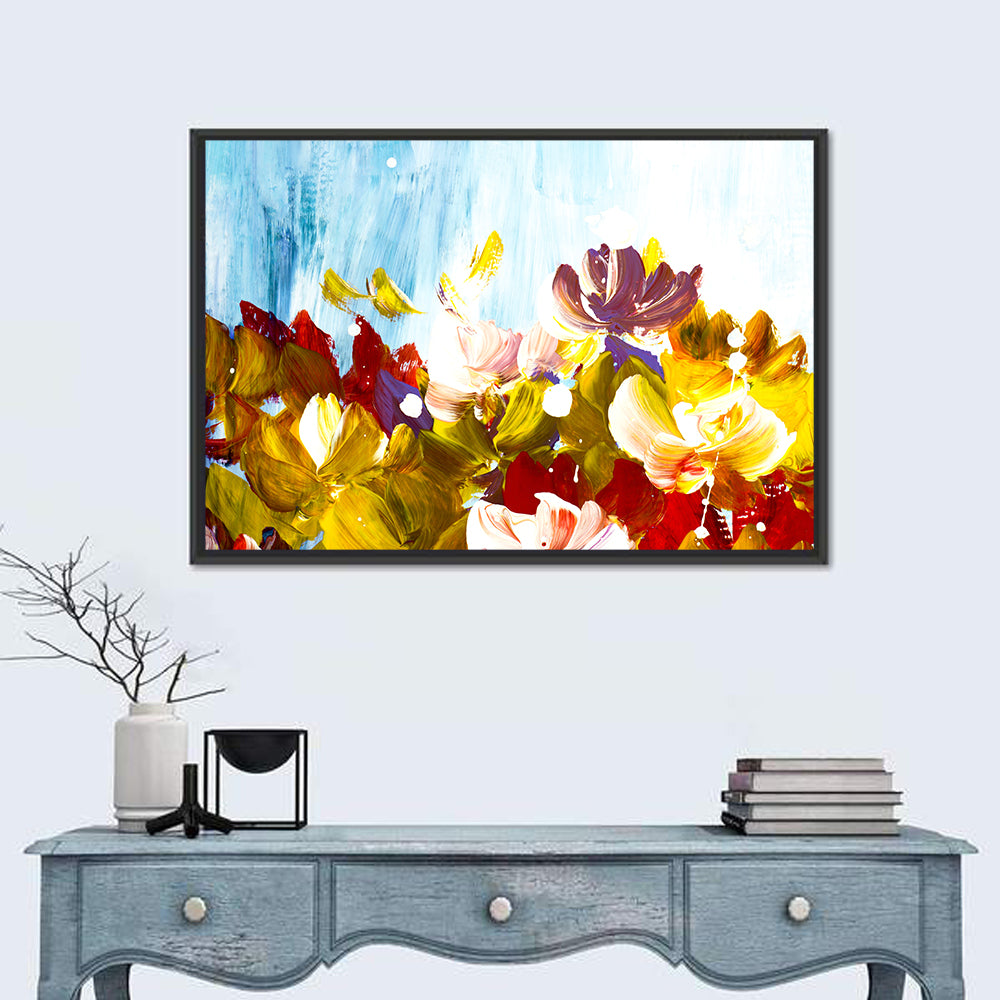 Impasto Floral Garden Wall Art in a room, landscape