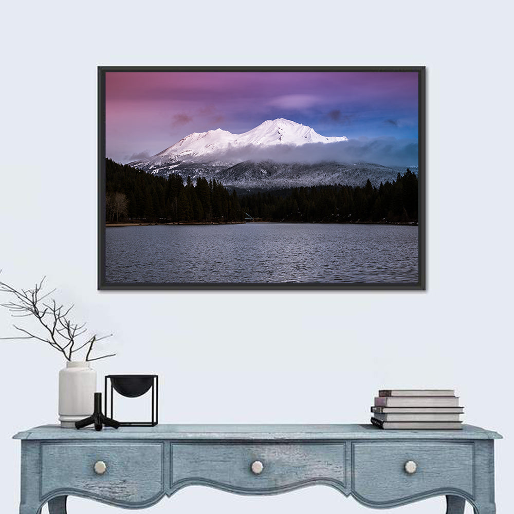 Mount Shasta from Lake Siskiyou Wall Art in a room, landscape