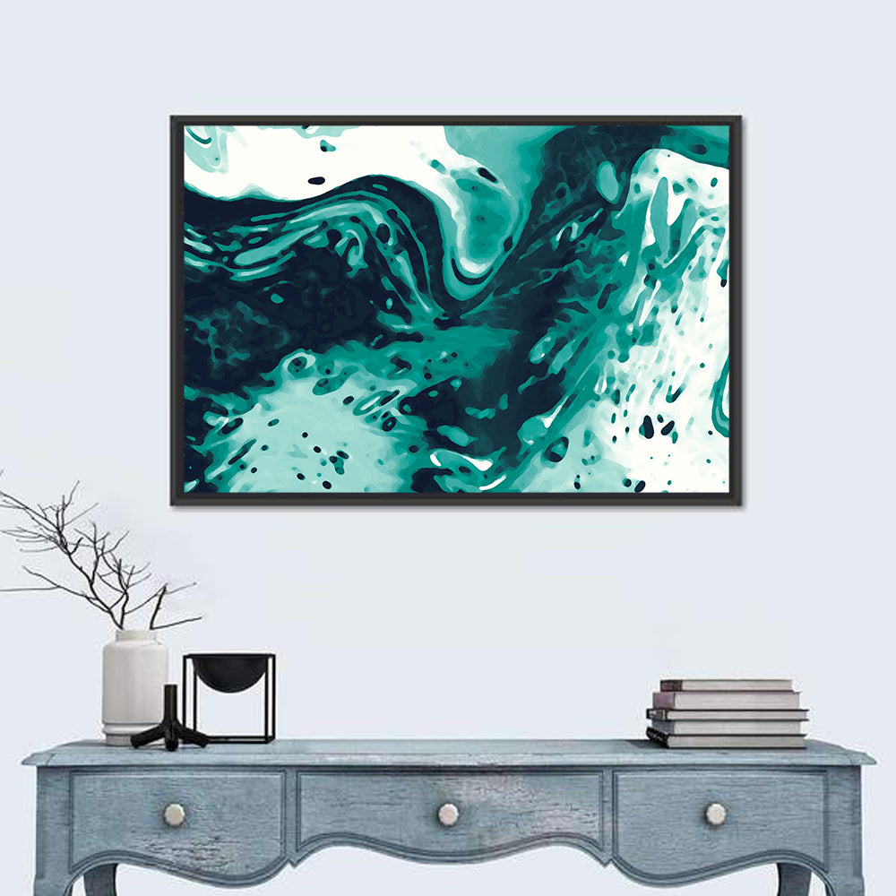 Teal Wave Abstract Wall Art