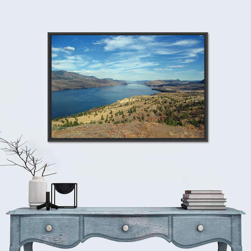 Kamloops Lake View Wall Art in a room, landscape