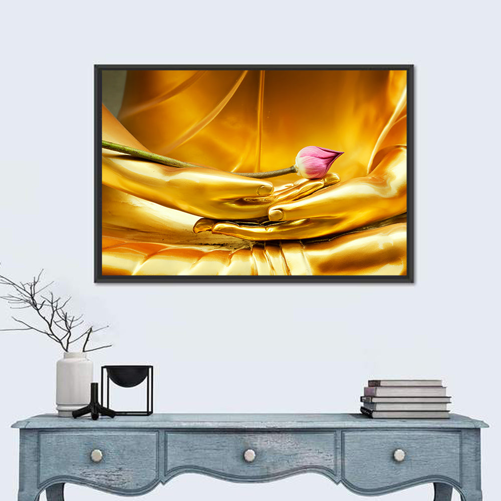 Buddha Hands with Lotus Wall Art
