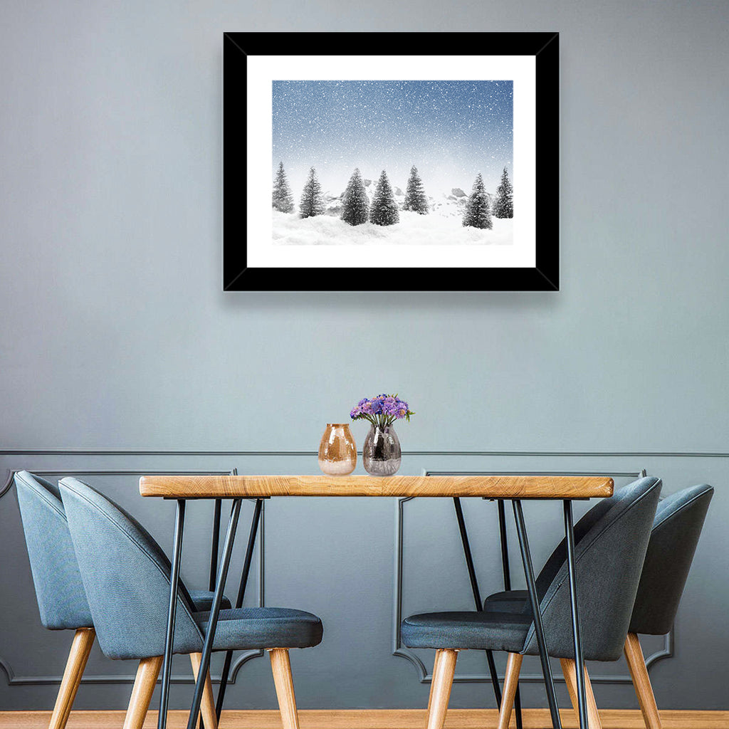 Winter Pine Trees Landscape Wall Art