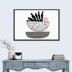 Palm Leaf with Stacked Bowls Wall Art