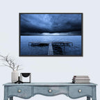 Stormy Lake Pier Wall Art
