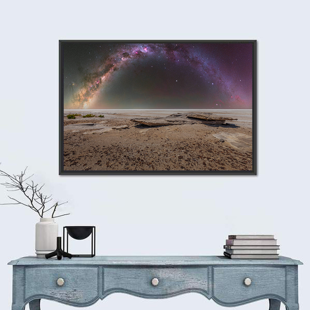 Lake Eyre Milky Way Wall Art in a room, landscape