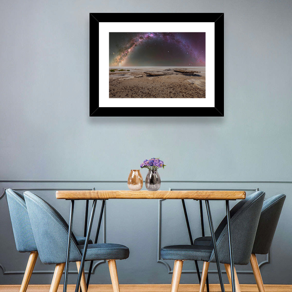 Lake Eyre Milky Way Wall Art in a room, landscape