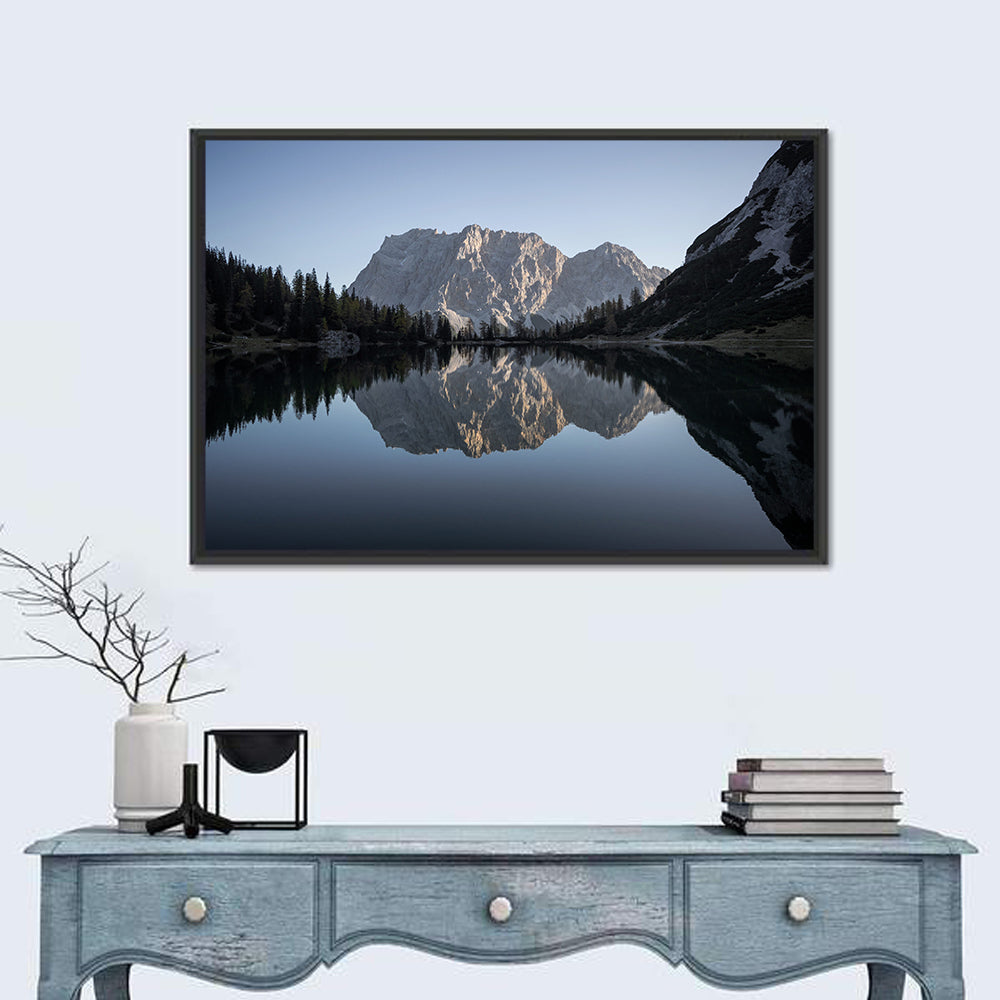 Zugspitze from Lake Seebensee Wall Art in a room, landscape