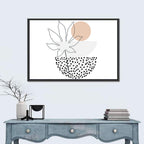 Palm Leaf with Peach Bowls Wall Art