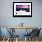 Starry Winter Cabins Under the Milky Way Wall Art
