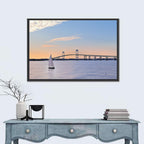 Newport Bridge at Sunset Wall Art