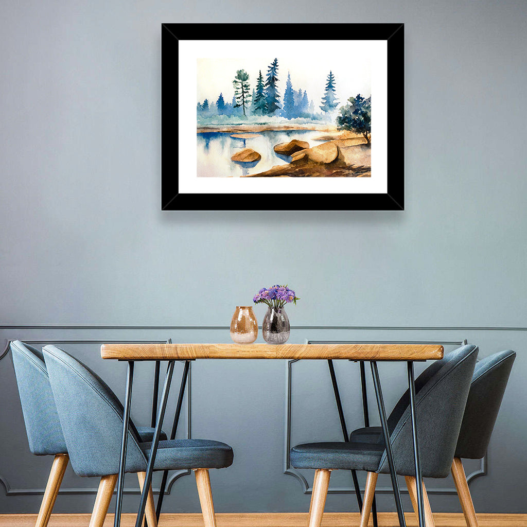 Misty Pine Stream Wall Art