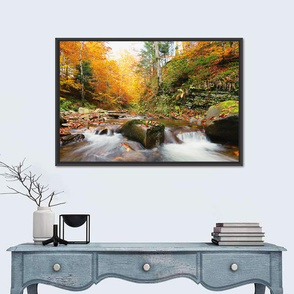 Forest Stream in Autumn Wall Art