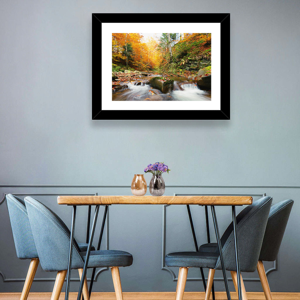 Forest Stream in Autumn Wall Art