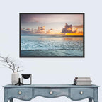Golden Hour Beach Sunset Surf Wall Art