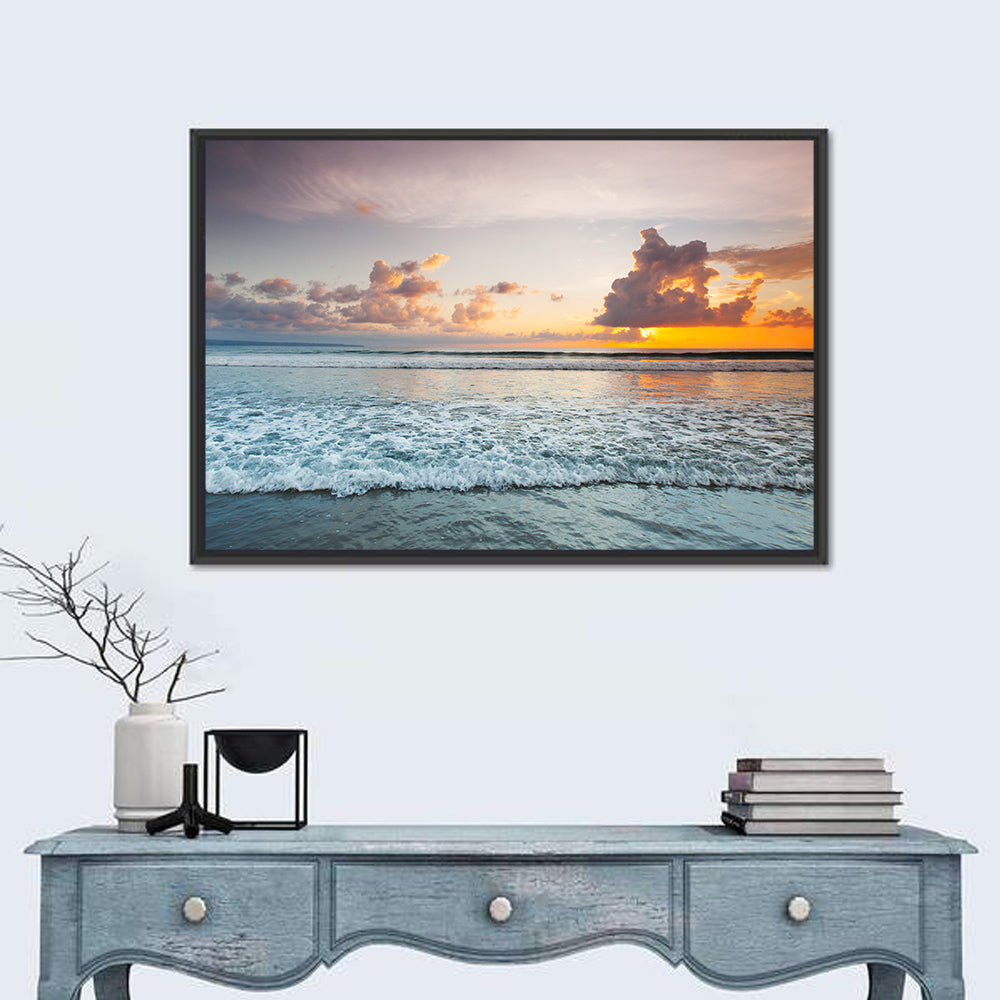 Golden Hour Beach Sunset Surf Wall Art