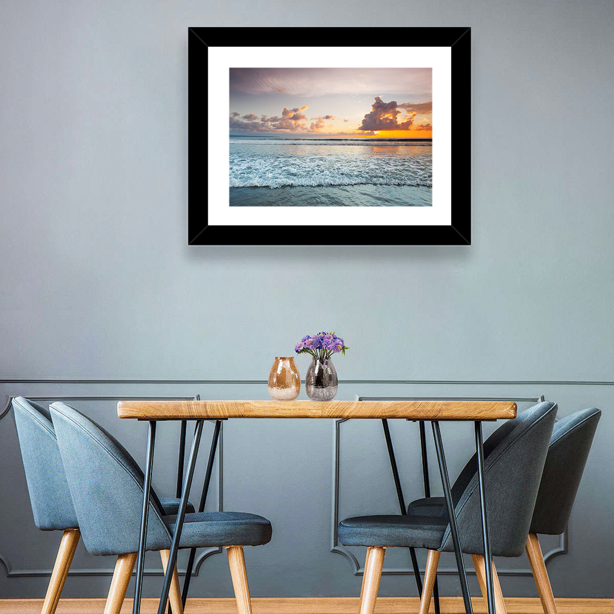 Golden Hour Beach Sunset Surf Wall Art