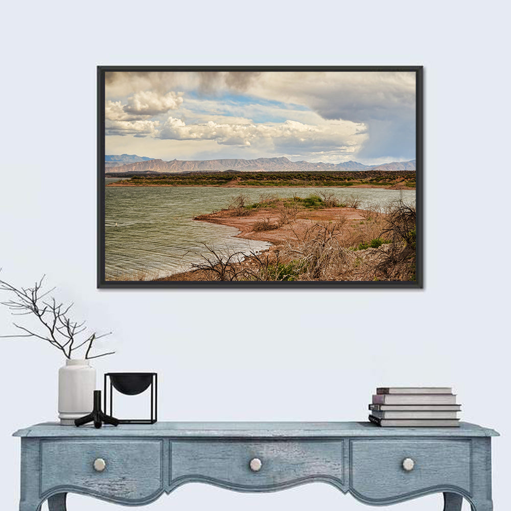 Roosevelt Lake Shoreline Wall Art in a room, landscape