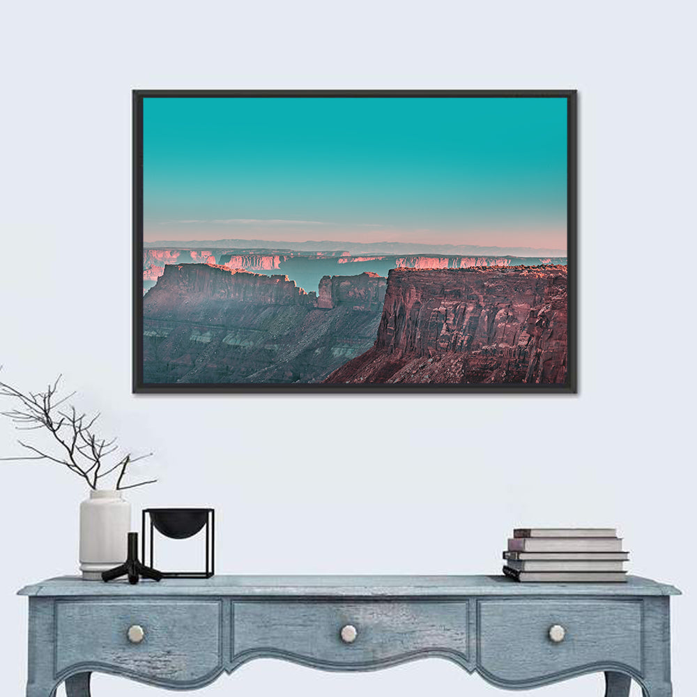 Sunlit Canyon Rim at Dusk Wall Art