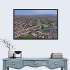Aerial Desert Suburb with Lakes Wall Art