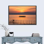Albufera Sunrise Boat Silhouette Wall Art