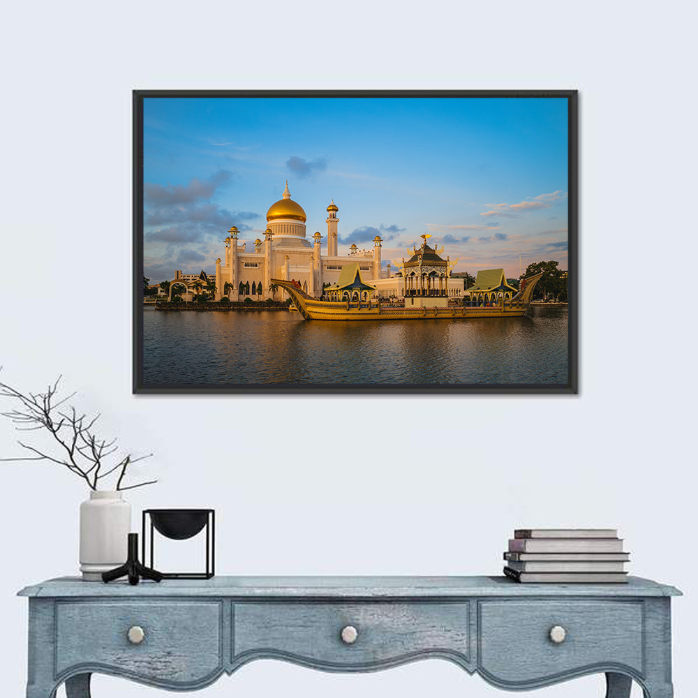Sultan Omar Ali Saifuddien Mosque at Golden Hour Wall Art